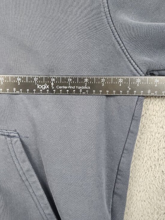 VTG Y2K Nike Mini Swoosh Hoodie Full Zip Mens Large Faded Blue Sweatshirt Travis - Picture 5 of 10